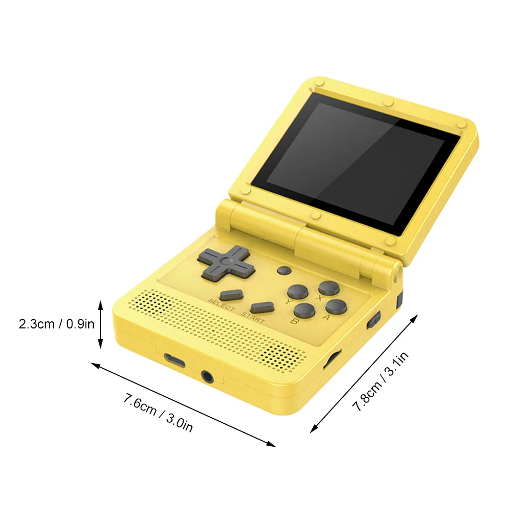 Powkiddy V90 Retro Game Console Flip Linux System Handheld Game Console with16G Built in 2000 Games Video Game Console For PS1