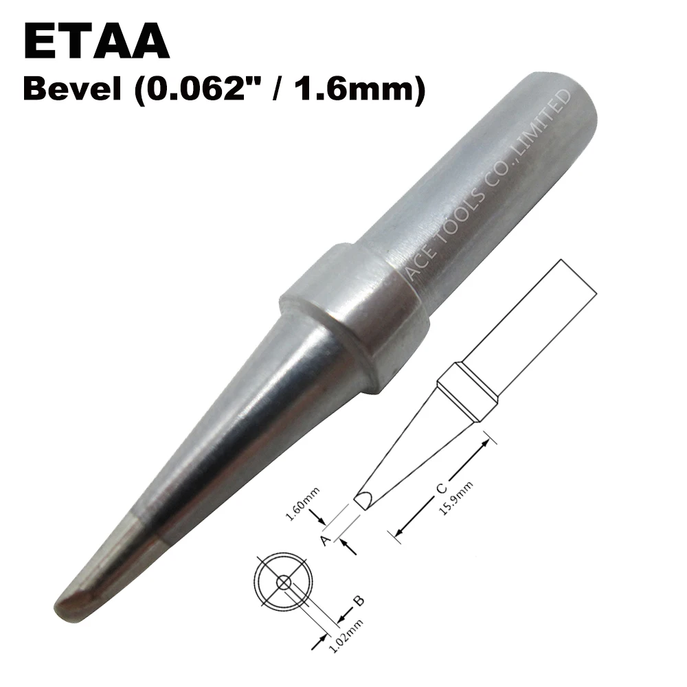 Наконечник для паяльника ETAA скос 1 6 мм подходит WELLER WES51 WES50 WESD51 WE1010NA WE1010EU PES51 PES50 LR21