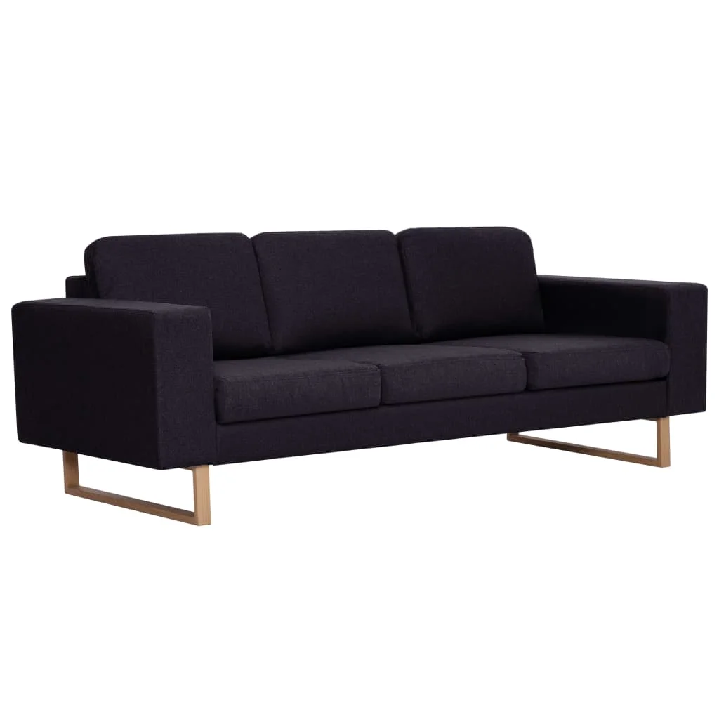 VidaXL Juego de sofas 2 piezas tela negro| |