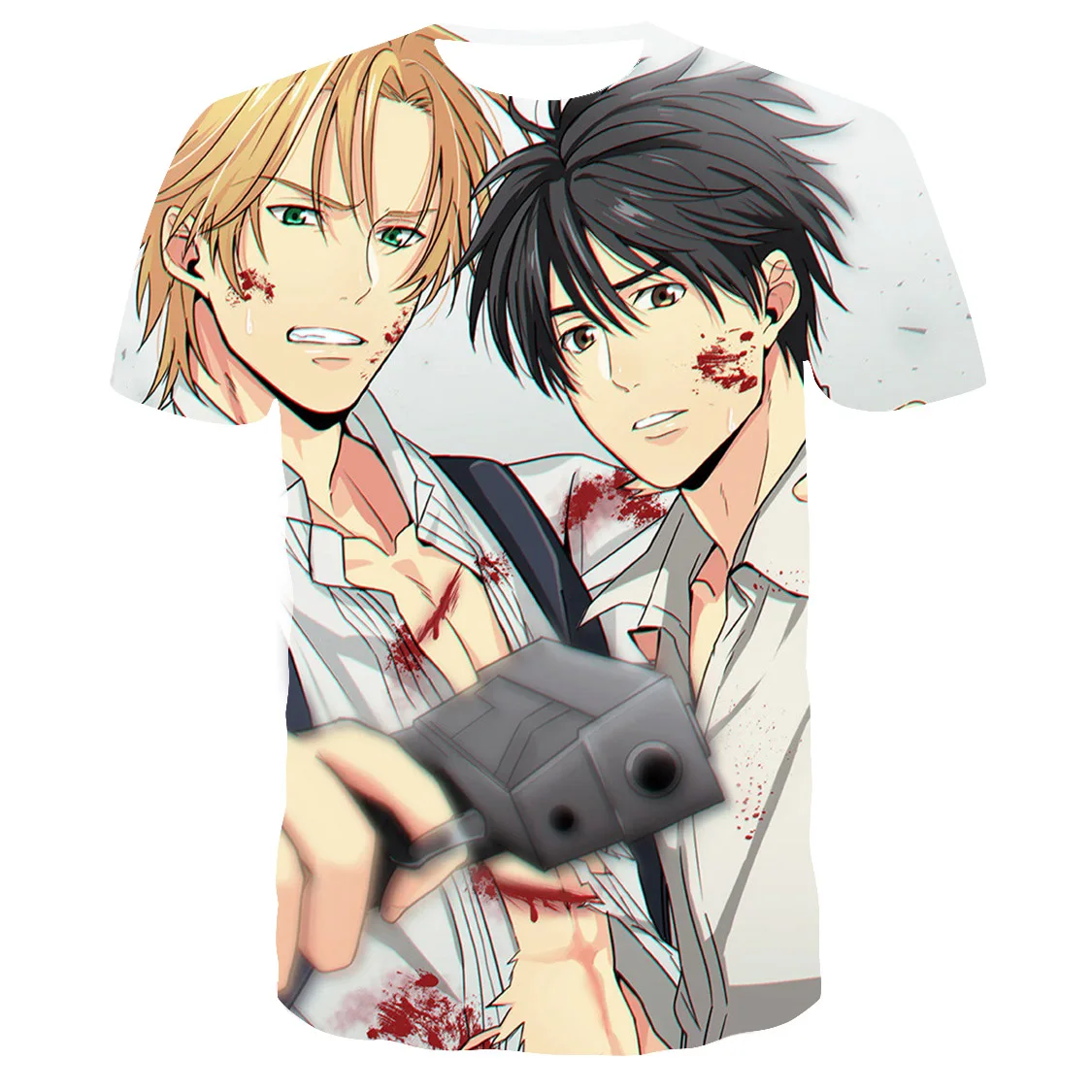 

Banana Fish T Shirt Boy Girl Student Tee Tops Men Women Cool Breathable Short Sleeve Teenager Clothing Tee Shirt