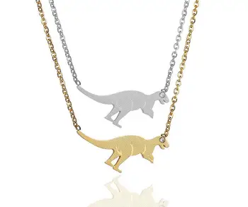 

Jurassic Park Grinded Dinosaur Zirconium Stainless Steel Necklace For Men And Women