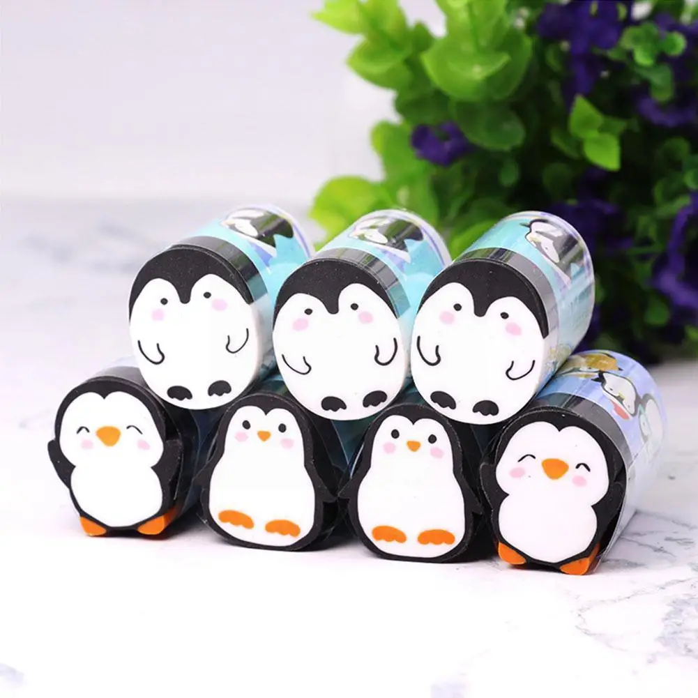 1pc Cute Cartoon Penguin Eraser Rubber Students Stationery Supplies Kawaii Office Writing