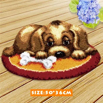 

Animal Unicorn Carpet Embroidery DIY Latch Hook Pillow Latch Hook Rug Kits Dogs 3D Segment Embroidery Pillow Wool Cross Stitch