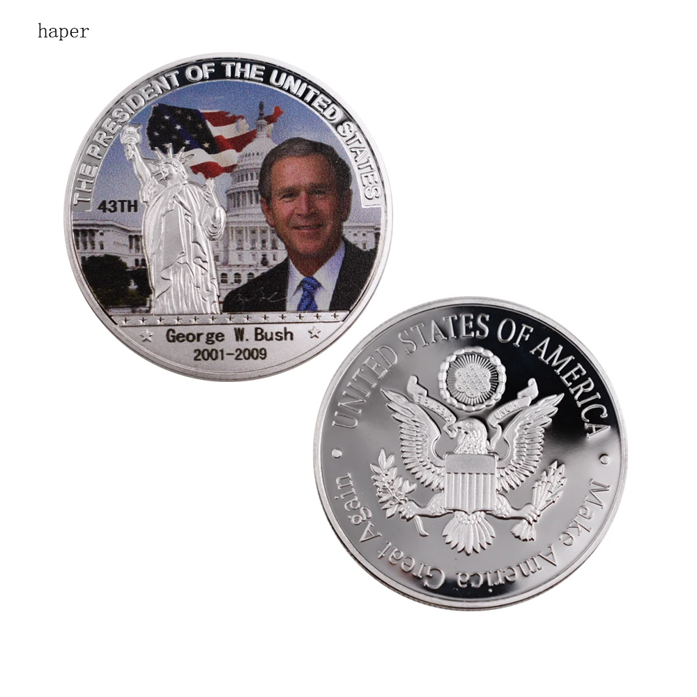 US 43th President George W. Bush Silver Coin Home Decorative Art Crafts American Challenge | Дом и сад