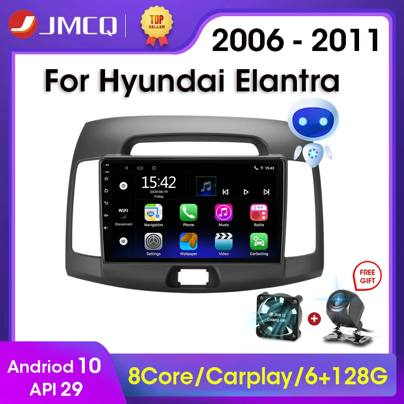 Автомобильная Мультимедийная система JMCQ 4G Автомагнитола на Android 10 6 ГБ ОЗУ 128 Гб