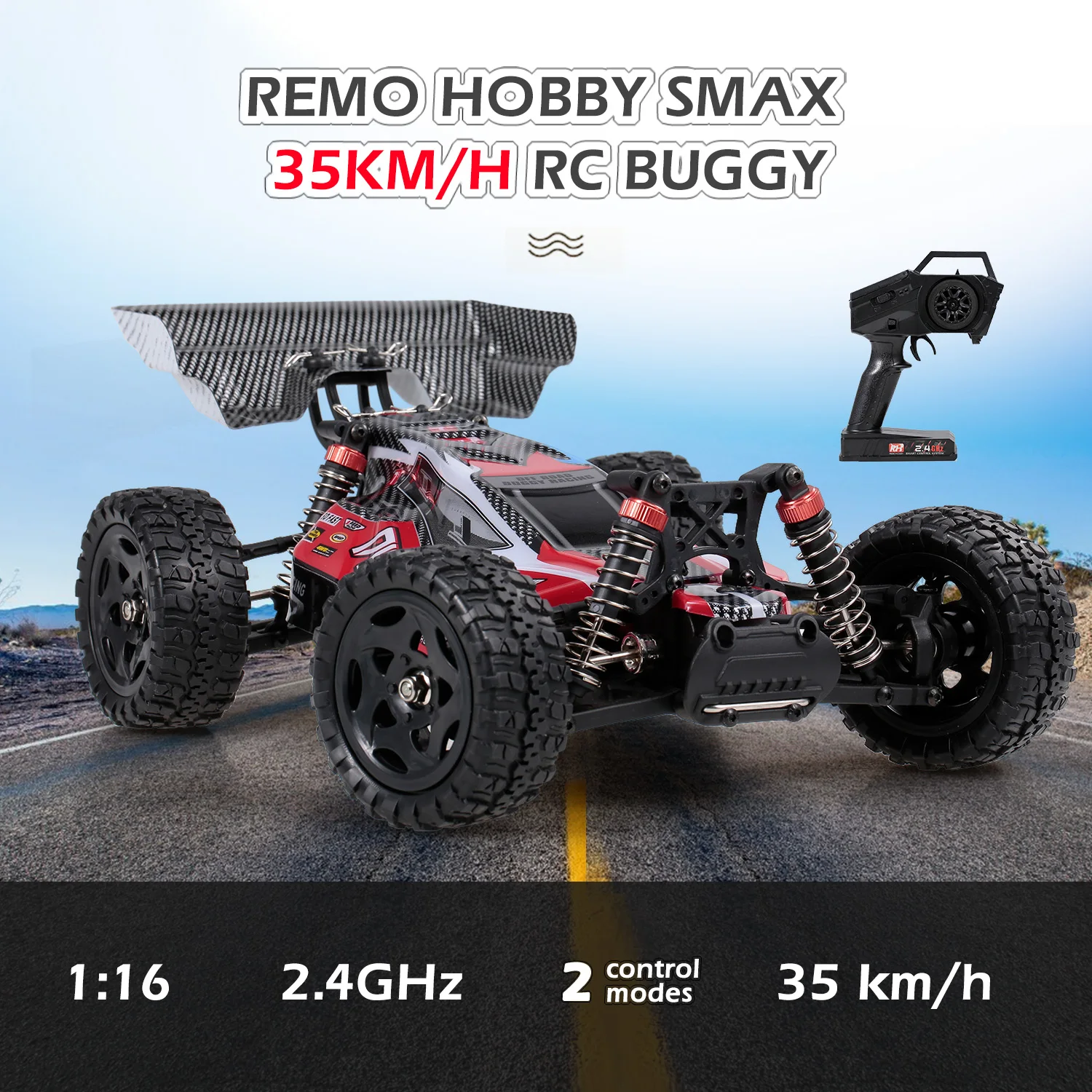 Newest REMO HOBBY 1651 RC Car 35km/h 1/16 2.4 GHz 4WD RC Buggy Racing Off Road Drift Car RTR