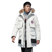 Зимние парки, мужская куртка-пуховик, меховое пальто с капюшоном, белое пуховое пальто, толстое теплое пальто, Мужская ветровка, пуховики