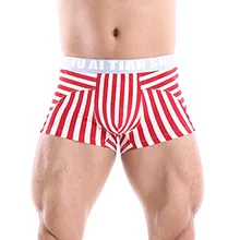 Boxershorts Men Zebra Striped Shorts U Convex Underwear Man Stretchy Low Waist Sports Brief Breathable Underpant Male Panties