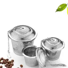 Прочный 3 размера Серебряный многоразовый 304 нержавеющий сетчатый травяной шарик ситечко для чая чайник запирающий фильтр для заварки чая
