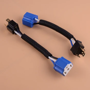 

beler 2Pcs H4 Bulb Ceramic Wire Wiring Harness Headlight Socket Connector Plug Extension Universal