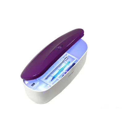 Лиловый UV коробка для стерилизации, инструменты для ногтей, 20 светодиодный's аксессуары Сухой Температура стерилизатор для ногтей оборудование Косметика стерилизатор машина - Цвет: Лиловый