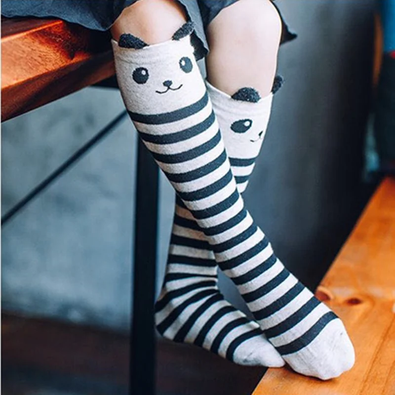 

Cartoon Pattern Kids Socks for 1-10 Years Baby Unisex Knee-socks Toddler Cotton Leg Warmmers Toddler Floor Socks Without heel