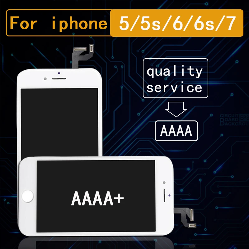 

White&Black AAAA Brand New For iPhone 6 6S 5S 7 LCD Display Touch Screen Digitizer Assembly For iPhone 5 No Dead Pixel + Gift