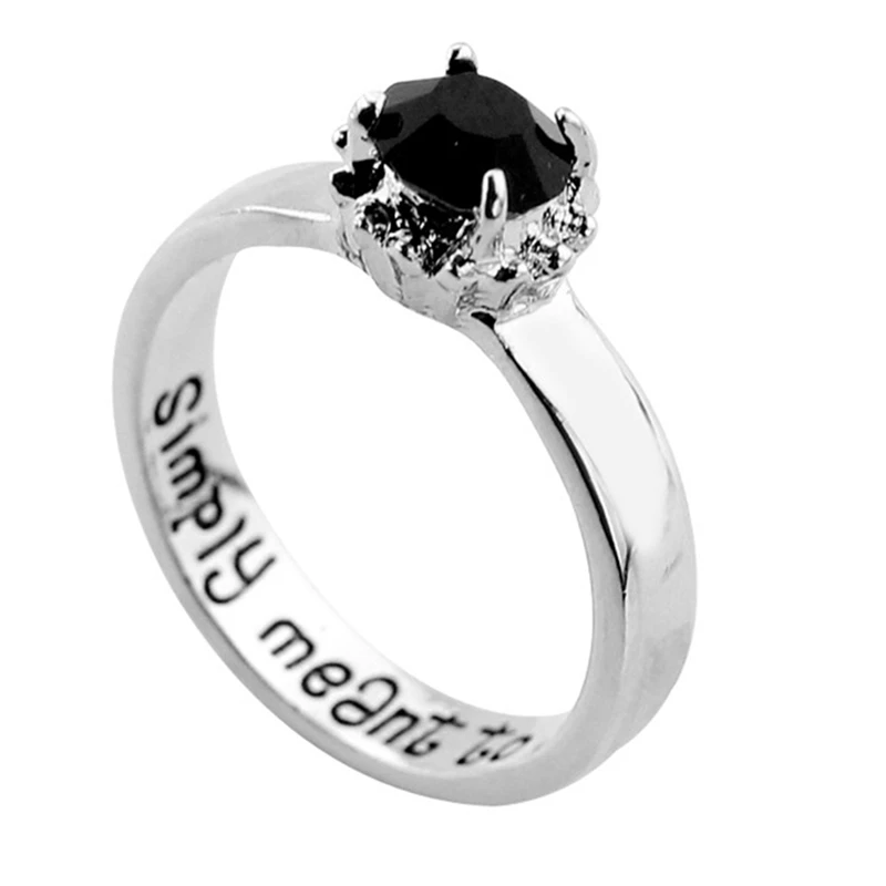 The Nightmare Before Christmas Ring Sally And Jack We are Simply Meant to Be Letter Ring For Women Charm Jewelry Accessories