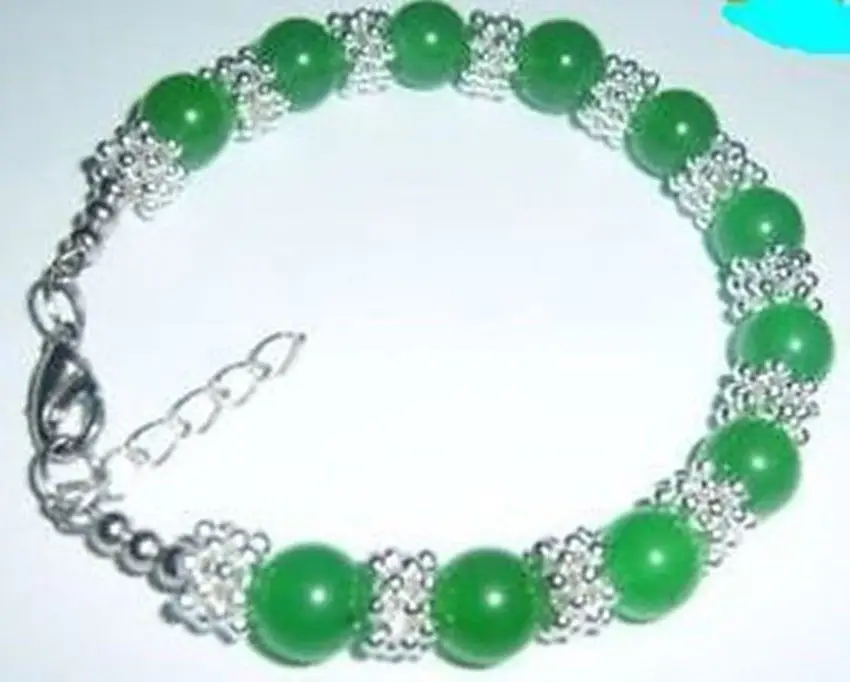 NEW beautiful Tibet Silver green Jade Bead Bracelet handmade^^@^18K GP | Украшения и аксессуары