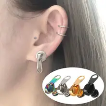 Хип-Хоп рок молния из нержавеющей стали готические мужские титановые стальные гантели панк серьги-гвоздики для женщин панк Модные ювелирные изделия