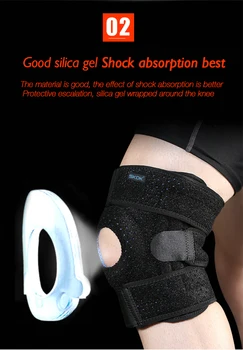 

1PC Knee Brace 4 Spring Hinges Professional Sports Safety Knee Support Knee Pad Guard Protector Strap Silicone Anti-skid