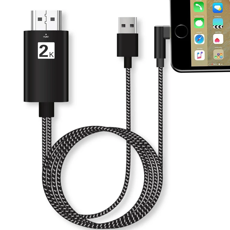 2K 1080P iOS зеркало для экрана телефона подключение к ТВ AV адаптер HDMI видео кабель