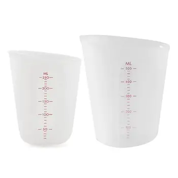 

250ML 500ML Reusable Silicone Measuring Cup Cook Bakers Resin Jewelry Tools
