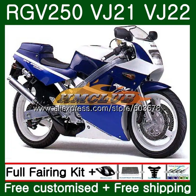 RGV-250 для SUZUKI SAPC VJ21 RGV250 88 89 90 91 92 93 сине-белые 17CL. 55 VJ22 RGV 250 1988 1989 1990 1991 1992 1993 обтекатели
