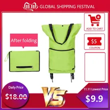 Водонепроницаемая хозяйственная сумка из ткани Оксфорд, складная тележка для дома, для покупок, для супермаркета, переносная сумка для покупок с зеленым ремнем