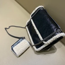 Женская сумка осень и зима ins Новая мода al UR плюшевая бездомная сумка мохнатая сумка-мессенджер сумка через плечо с буквенным принтом