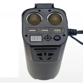 

Real-time Monitoring Battery Health Filling Cup Type Car Inverter Household Power Converter Multi-function Socket Charger