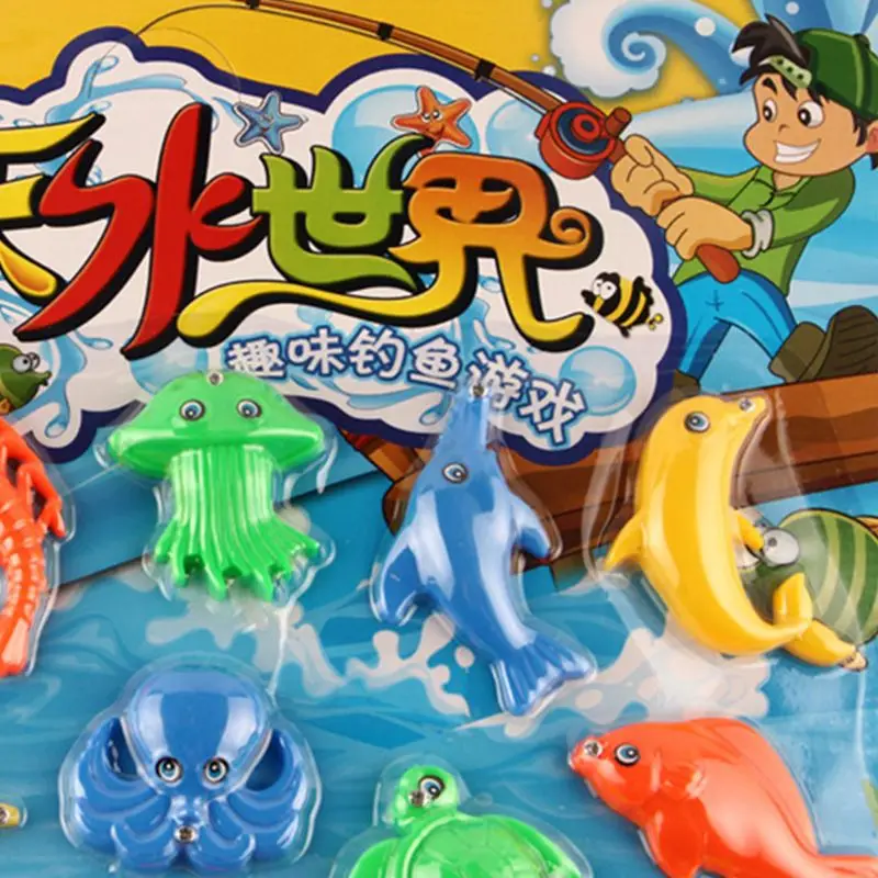 Магнитная игра рыбалка дети игрушка для купания сад бассейн игровой набор штанги