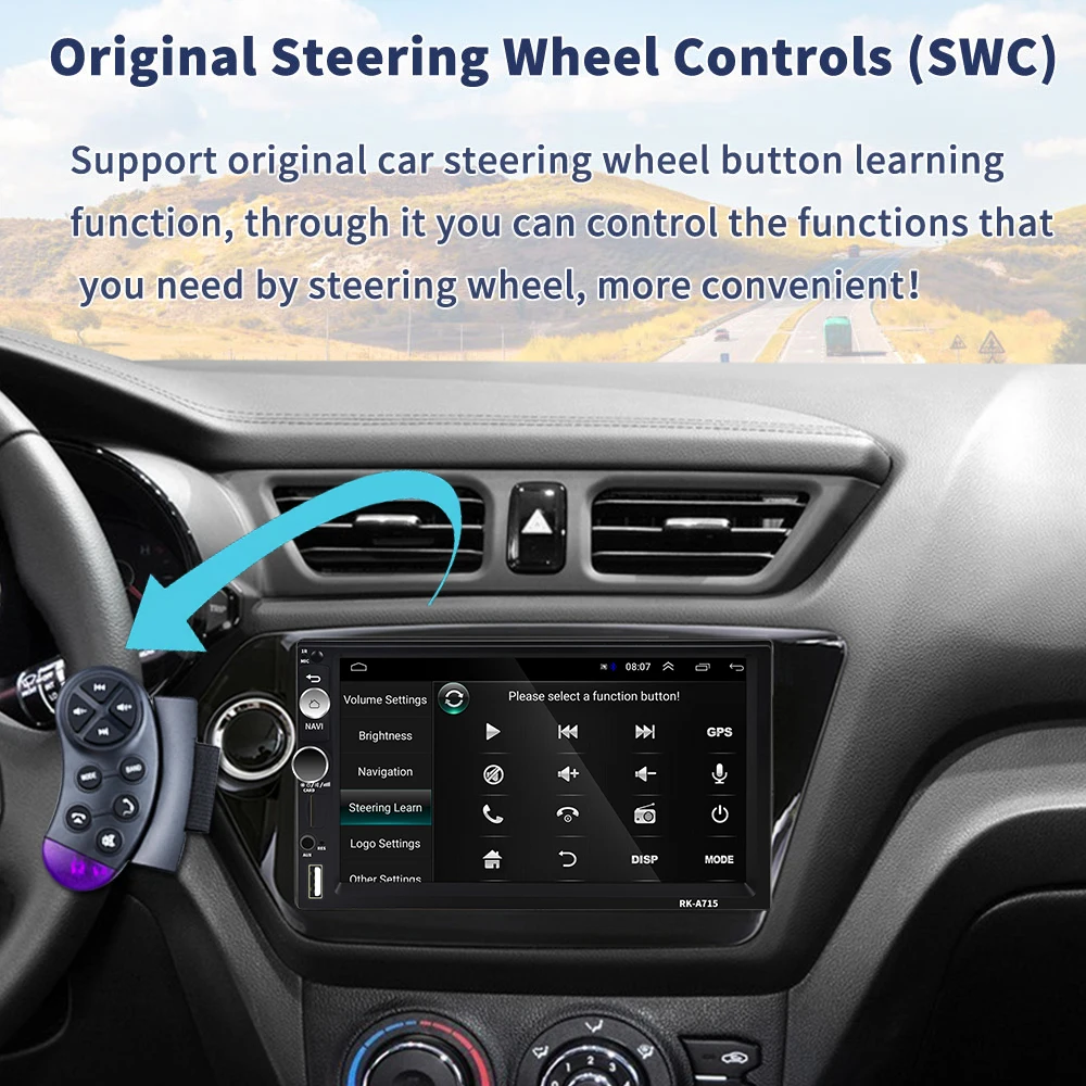  Leekooluu 2 Din Android Autoradio Lettore Multimediale 7 ''Hd Radio Autoradio Bluetooth Wifi Gps De