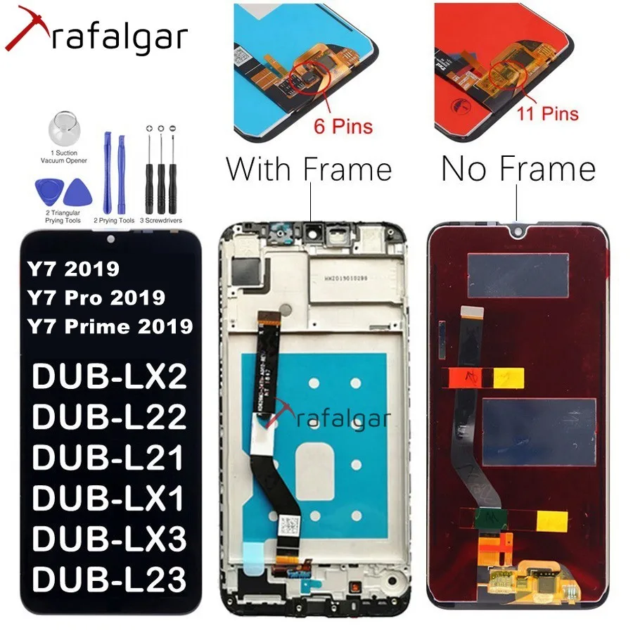 

For 6.26" Huawei Y7 2019 LCD Display Touch Screen Digitizer With Frame Y7 Pro 2019 Screen For Huawei Y7 Prime 2019 LCD Replace