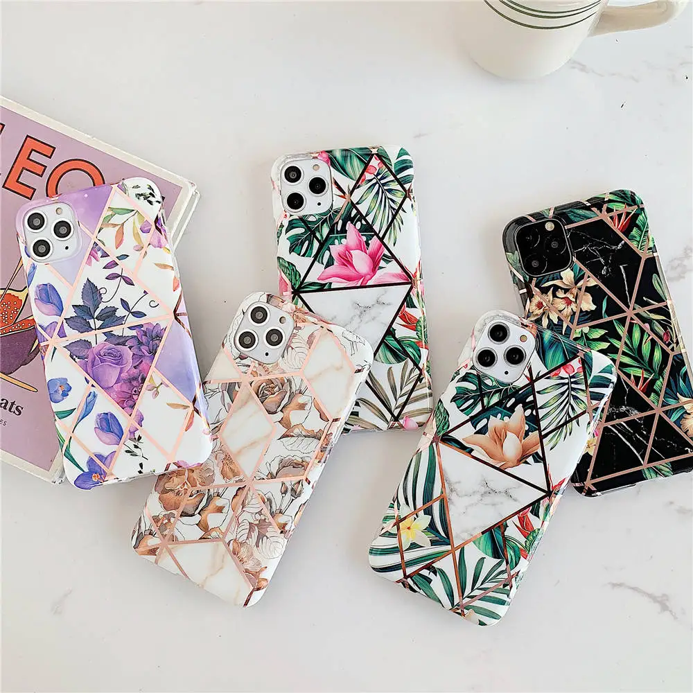 Силиконовые телефонные чехлы с цветочным покрытием для iphone 12 Mini 11 Pro XS Max XR 7X6 6S 8 Plus