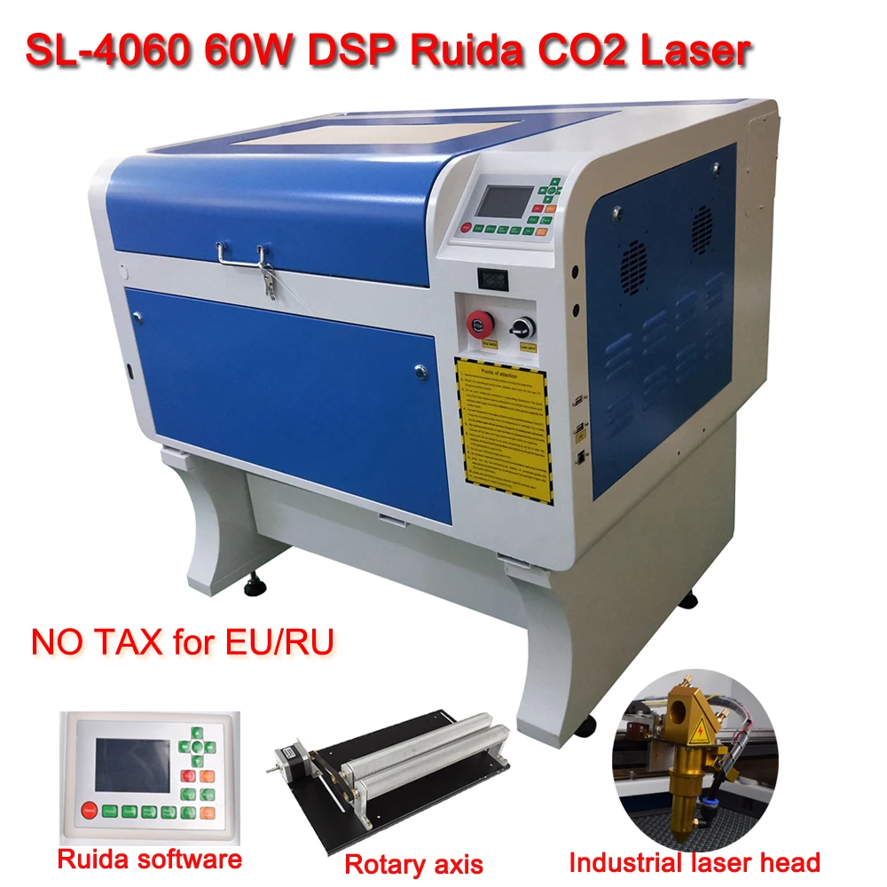 Лазерный гравер Ruida DSP 60 Вт 4060 co2 для ЕС лазерный гравировальный станок с ЧПУ