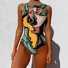Print One Piece Swimsuit 2022 New Push Up Swimwear Women Vintage Retro Bathing Suits Bodysuit Beach Wear Backless Monokini ► Photo 1/6