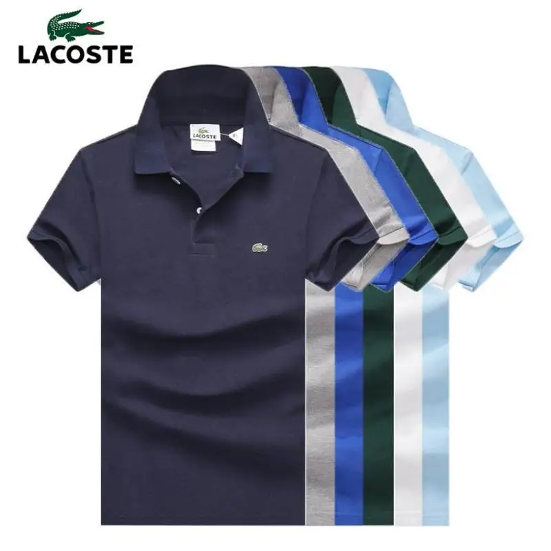 

Lacoste- Summer Polo Shirt Brand Fashion Cotton Short Sleeve Polo Crocodile Shirts Male Solid Jersey Breathable Tops Tees 1241