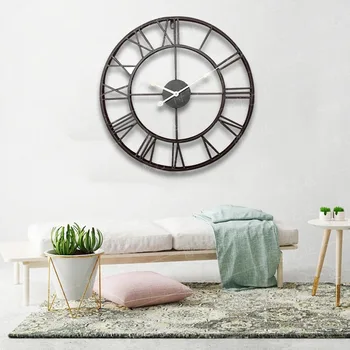 

Iron Silent Wall Clock Living Room Simple Clock Bar Creative Metal Clock