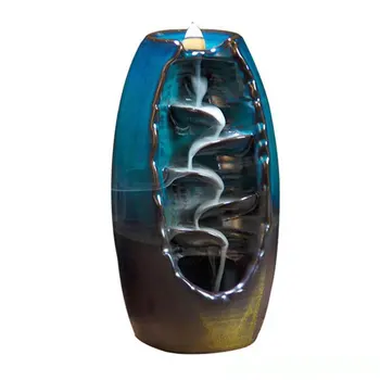 

Mountain River Handicraft Incense Holder Ceramic Backflow Waterfall Smoke Incense Burner Censer Holder Mother's Gift Home Decor