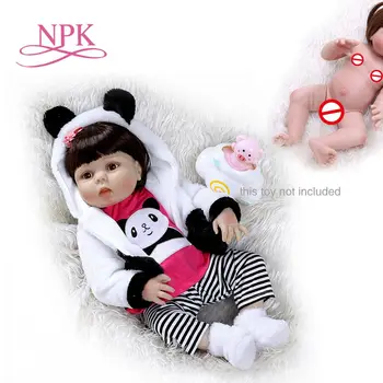 

NPK 56CM toddler girl doll full body silicone 0-3M real baby size bebe doll reborn Bath toy Anatomically Correct