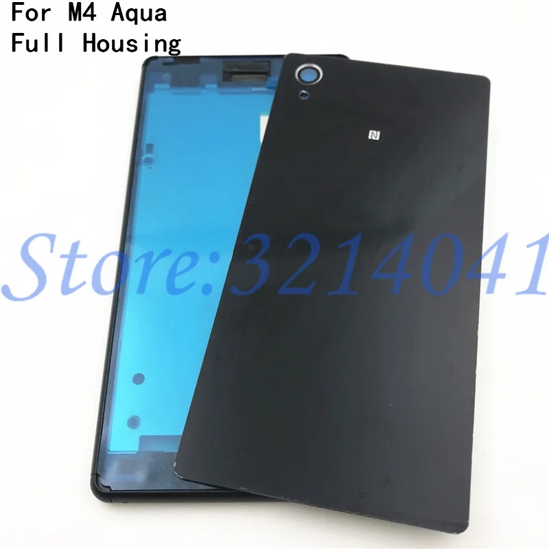 Full Housing Front Frame For Sony Xperia M4 Aqua Bezel Middle +Battery Back Cover +Power Volume Flex Cable | Мобильные телефоны и
