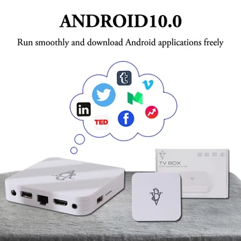 Dispositivo de Tv inteligente BV, decodificador con Android 10, 4K, Wifi 2,4G y 5G, 8G, 128G, cuatro núcleos, decodificador, pago gratis, 3D reproductor multimedia, iptv