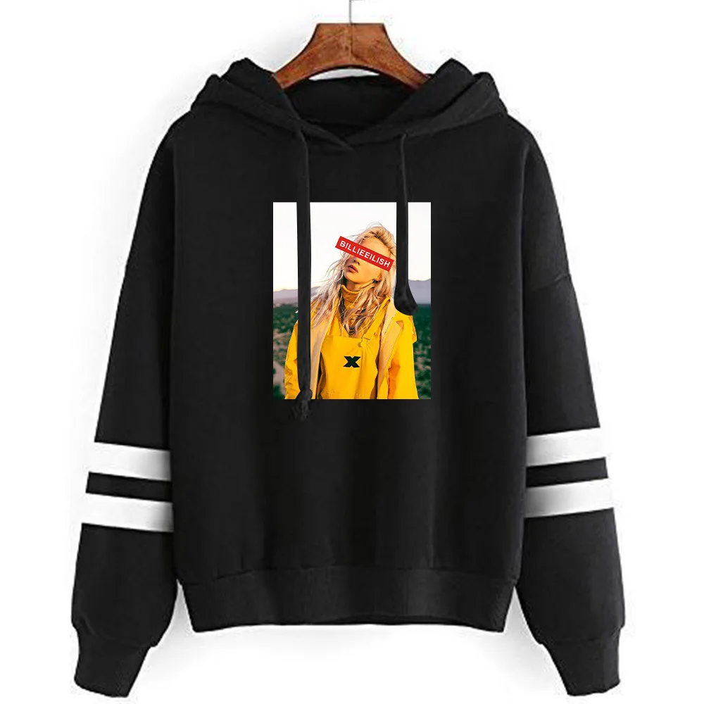 Billie Eilish, ретро принт, мужские и женские толстовки, мода,, забавная толстовка с капюшоном, мужской пуловер, хип-хоп Уличная одежда, парный спортивный костюм - Цвет: Style 4 - black