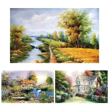 

New Educational 1000 Piece Jigsaw Puzzles Country Landscape Adult Kids Decompression Game Toy Children Cartoon Creative Gift