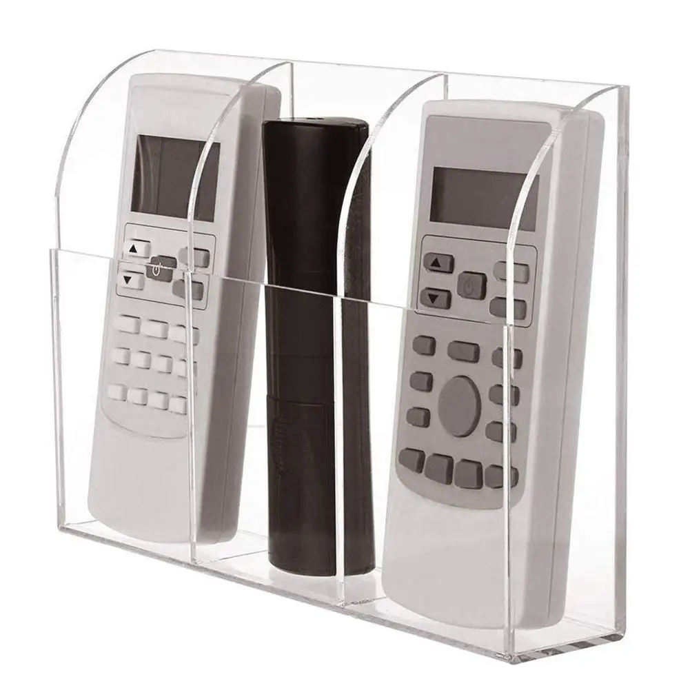 Case Acrylic Remote Control Holder Office Air Conditioner Makeup Brush Home Space Saving Transparent Wall Mounted Storage Box 4 5