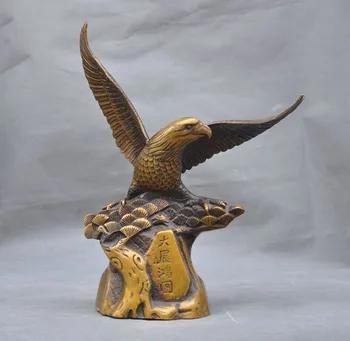 

wedding decoration Old China Fengshui Bronze Arabia Fly Hawk Eagle Bird Cooperation success Statue