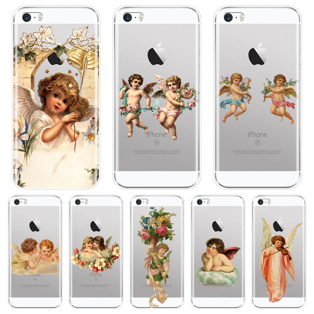 Задняя крышка для Apple iPhone 4 4s 5 5C 5S SE мальчик девочка Ангел ребенок эстетический