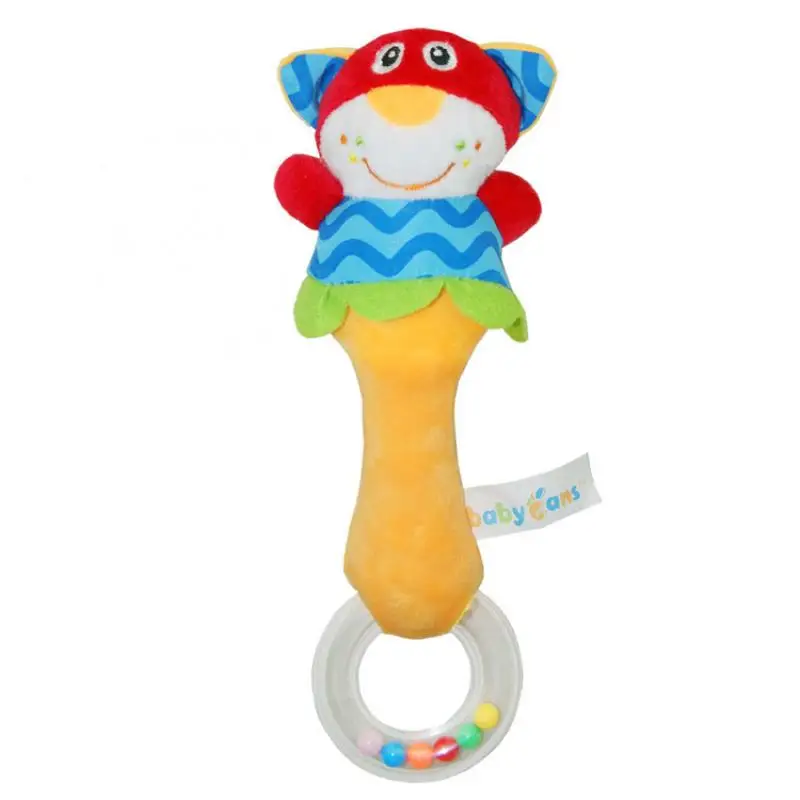 Infant Developmental Hand Grip Stuffed Animal Toys Baby Soft Rattles Shaker Toys Baby Sticks Transparent Rings Gums Toys