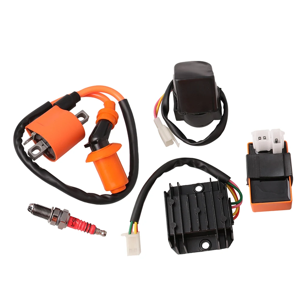 1 Set Racing Ignition Coil AC CDI Spark Plug Regulator Relay Kit For GY6 50/125/150CC Chinese Scooter ATV Go-Kart Moped Engine