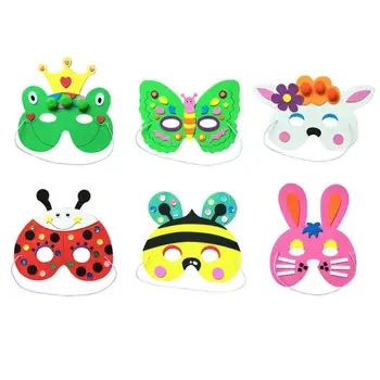 

Children's EVA Cartoon Mask Kindergarten DIY Animal Bag Sponge Glue Handmade Party Mask Develop Thinking and Creativity