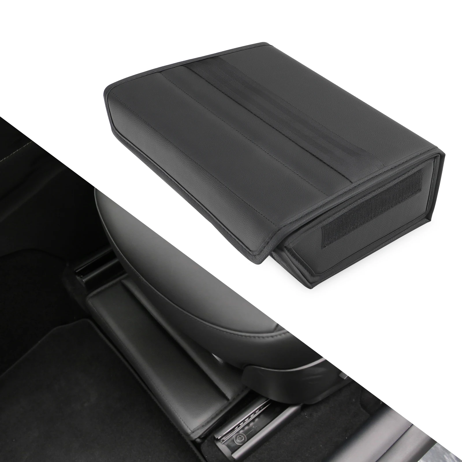 Tesla Model Y Leather Storage Box Waterproof Durable Driver Copilot