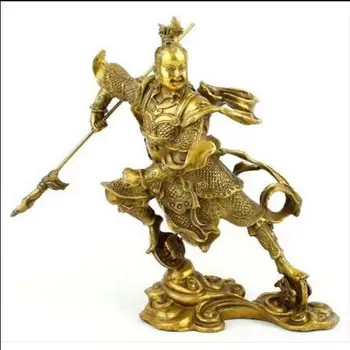 

COPPER STATUE Kaiguang tongnezha three Prince Fengshui ornament carving Zha crafts exorcising evil characters simple modern