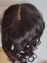 Base de seda Topper humanos pelo pieza Clip con flequillo mujeres corona de Clip de extensión de cabello peluquín en pelo leve pérdida de cabello